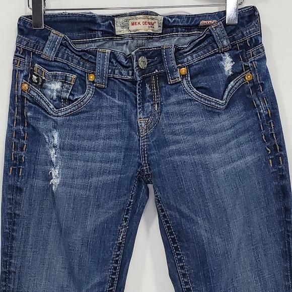 MEK Denim Oaxaca Distressed Boot Cut Women's Jeans - Picture 6 of 7